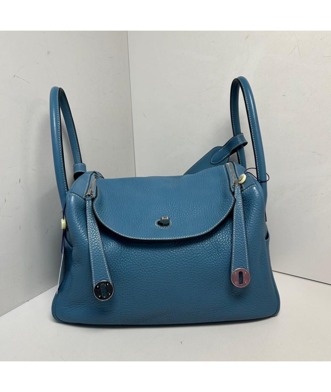 HERMES Голубая кожаная сумка через плечо, фото 3