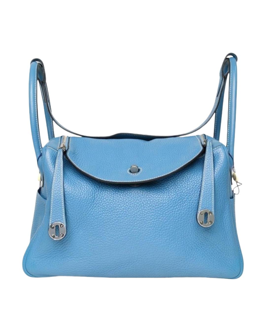 HERMES Голубая кожаная сумка через плечо, фото 1