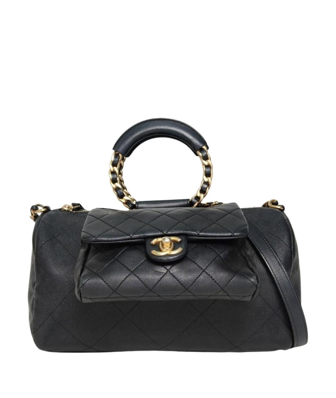 CHANEL Черная кожаная сумка через плечо, фото 1