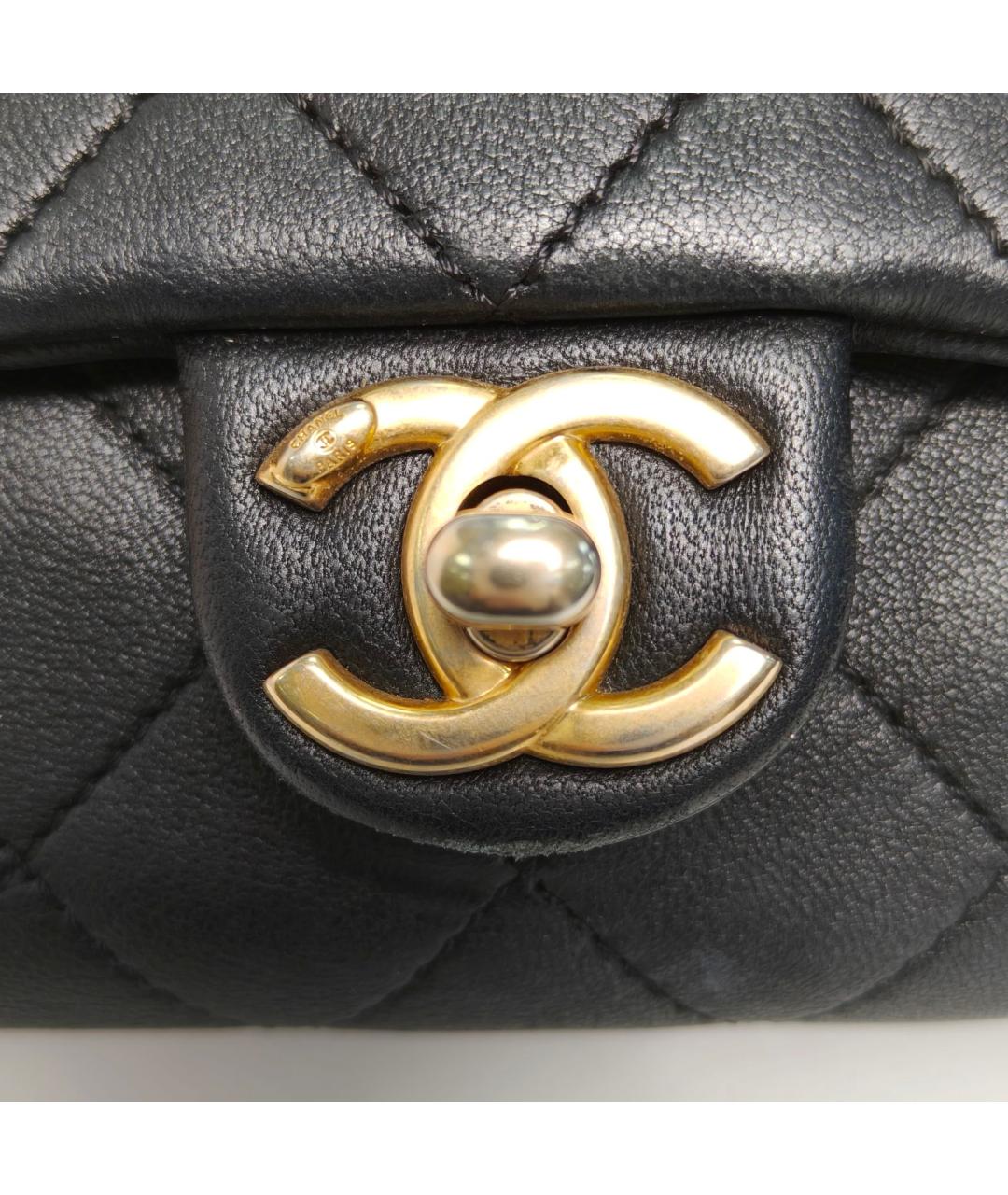 CHANEL Черная кожаная сумка через плечо, фото 7