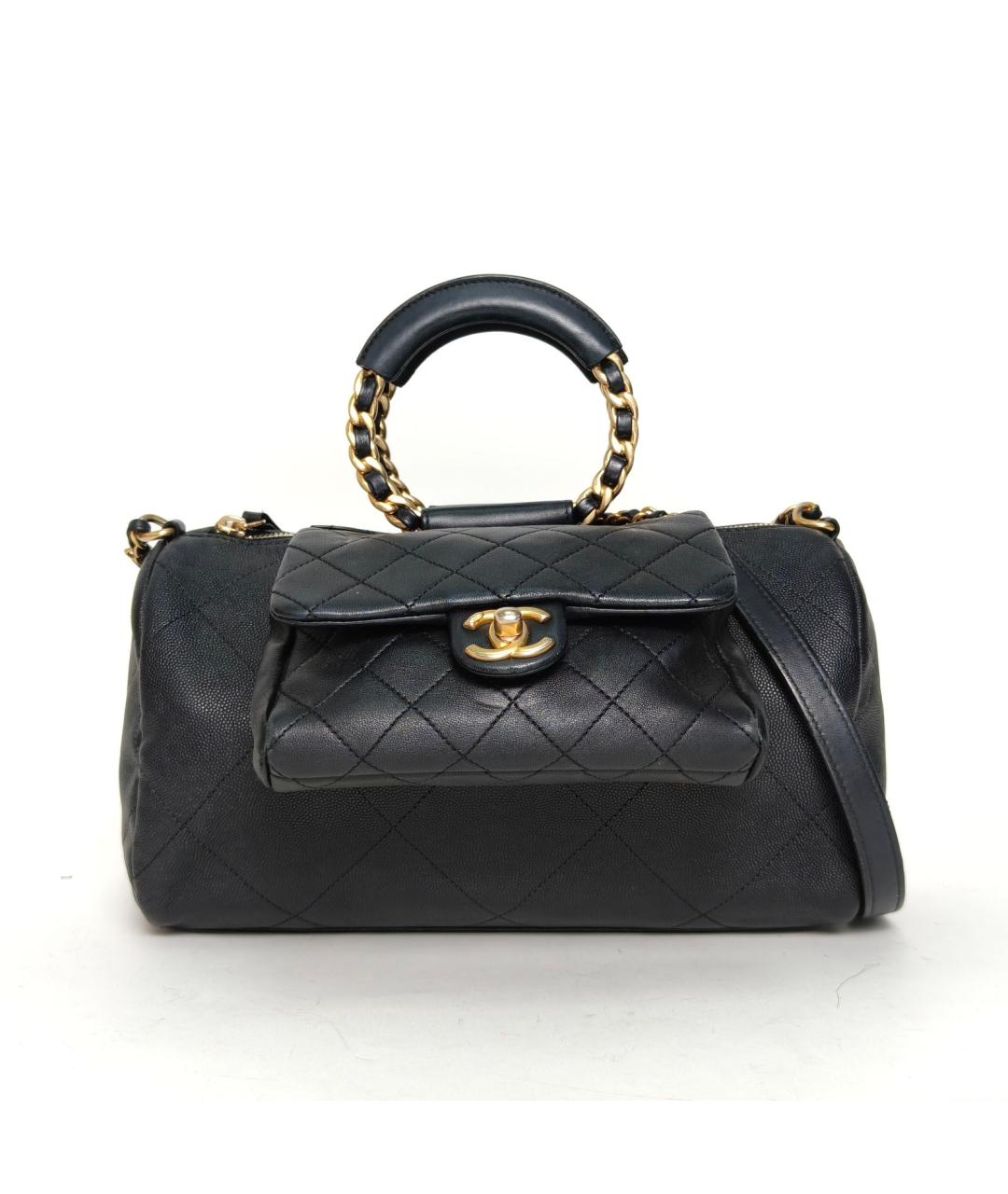 CHANEL Черная кожаная сумка через плечо, фото 2