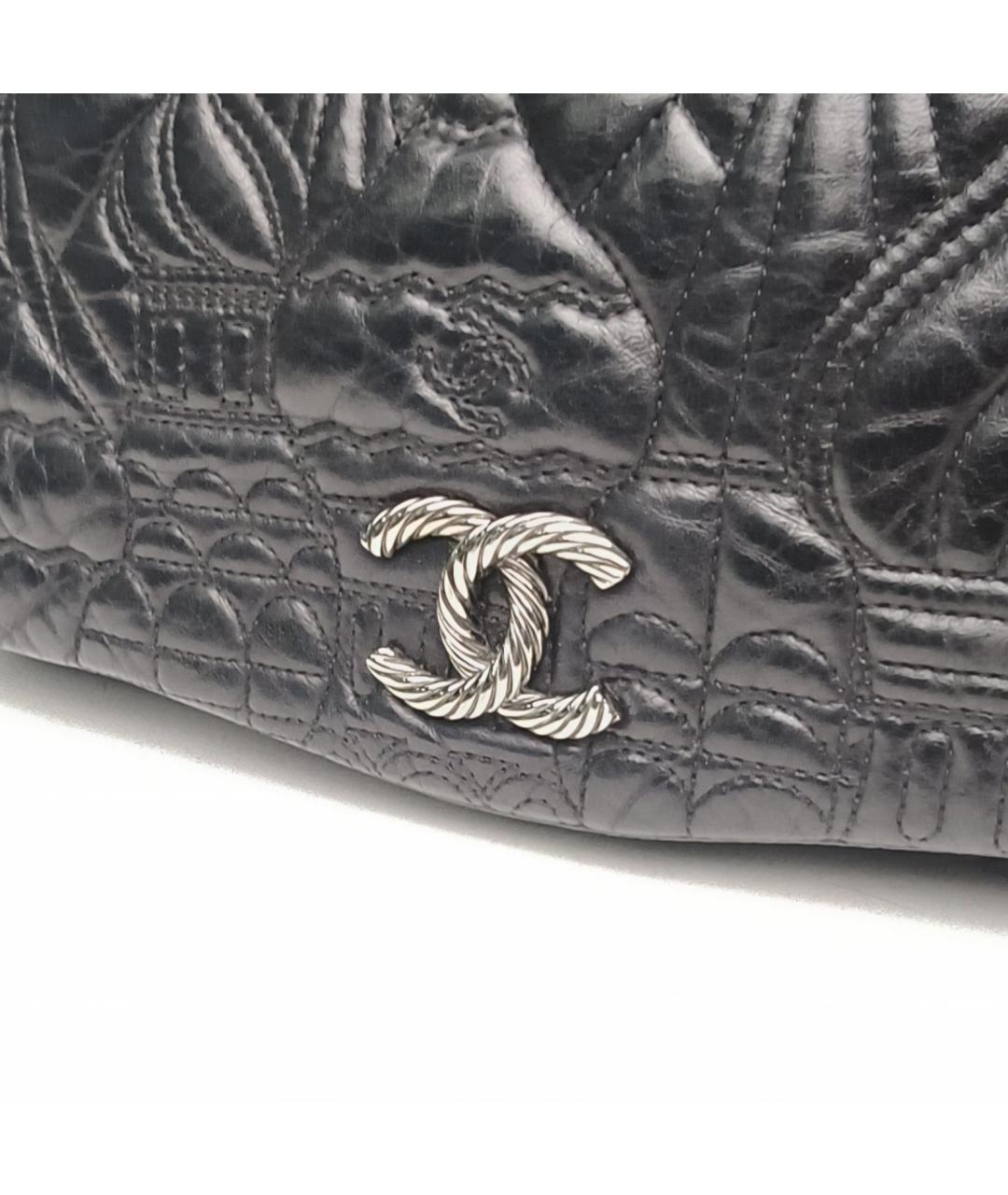 CHANEL Черная кожаная сумка через плечо, фото 7