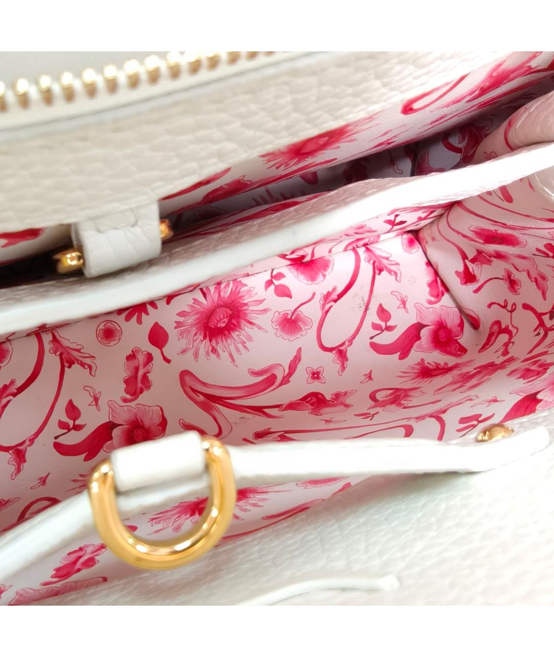 LOUIS VUITTON Белая кожаная сумка с короткими ручками, фото 8