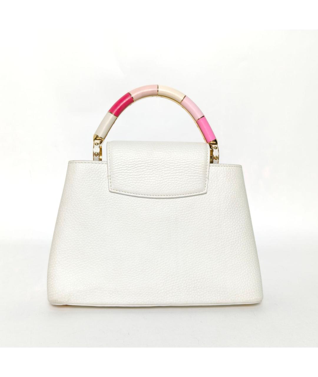 LOUIS VUITTON Белая кожаная сумка с короткими ручками, фото 4