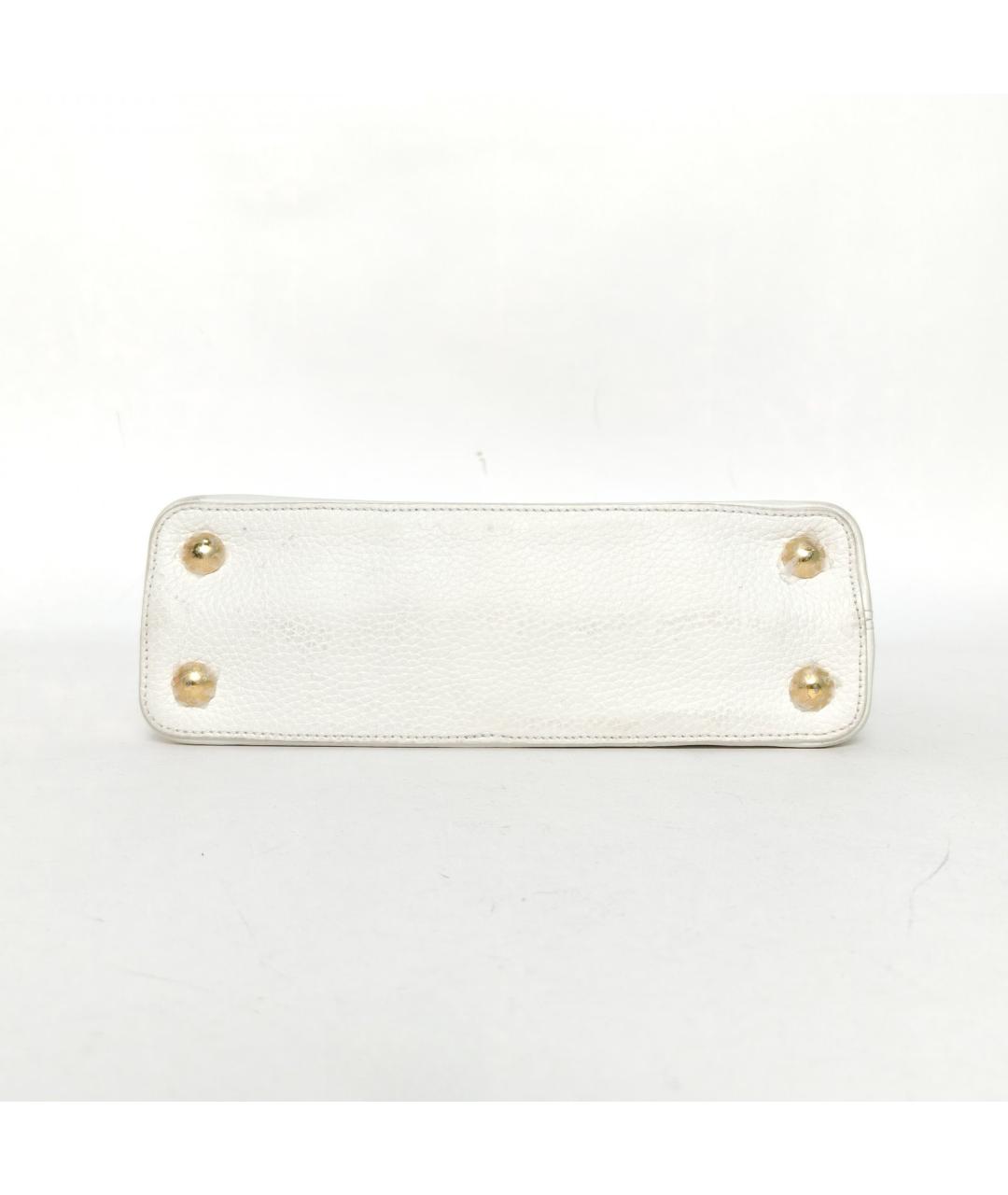 LOUIS VUITTON Белая кожаная сумка с короткими ручками, фото 6