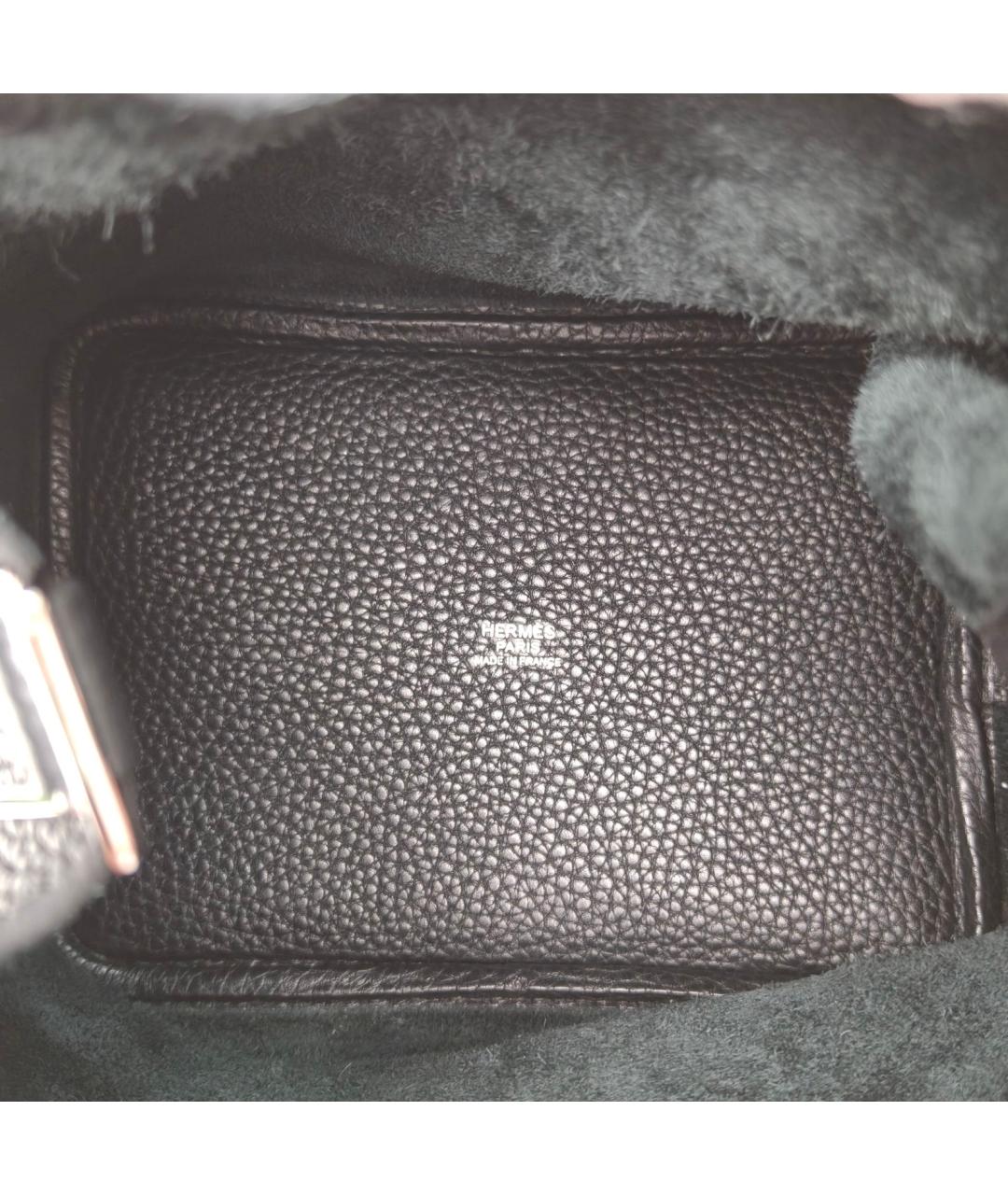 HERMES Черная кожаная сумка через плечо, фото 7