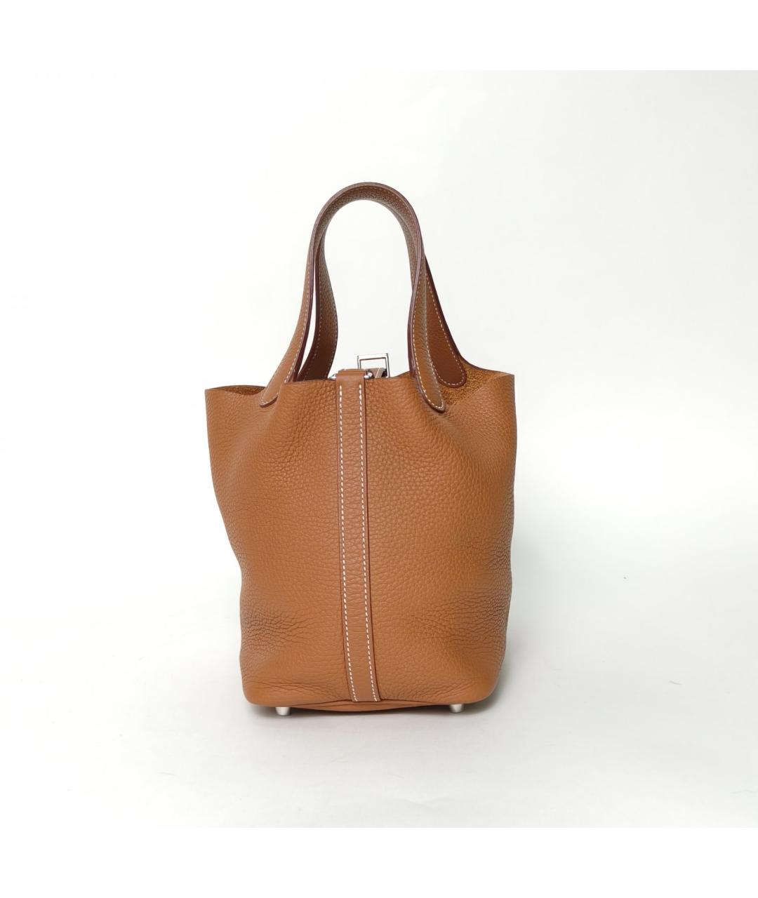 HERMES Коричневая кожаная сумка через плечо, фото 4