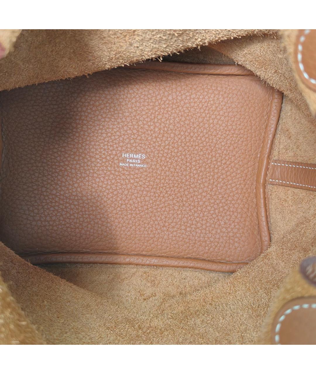 HERMES Коричневая кожаная сумка через плечо, фото 7