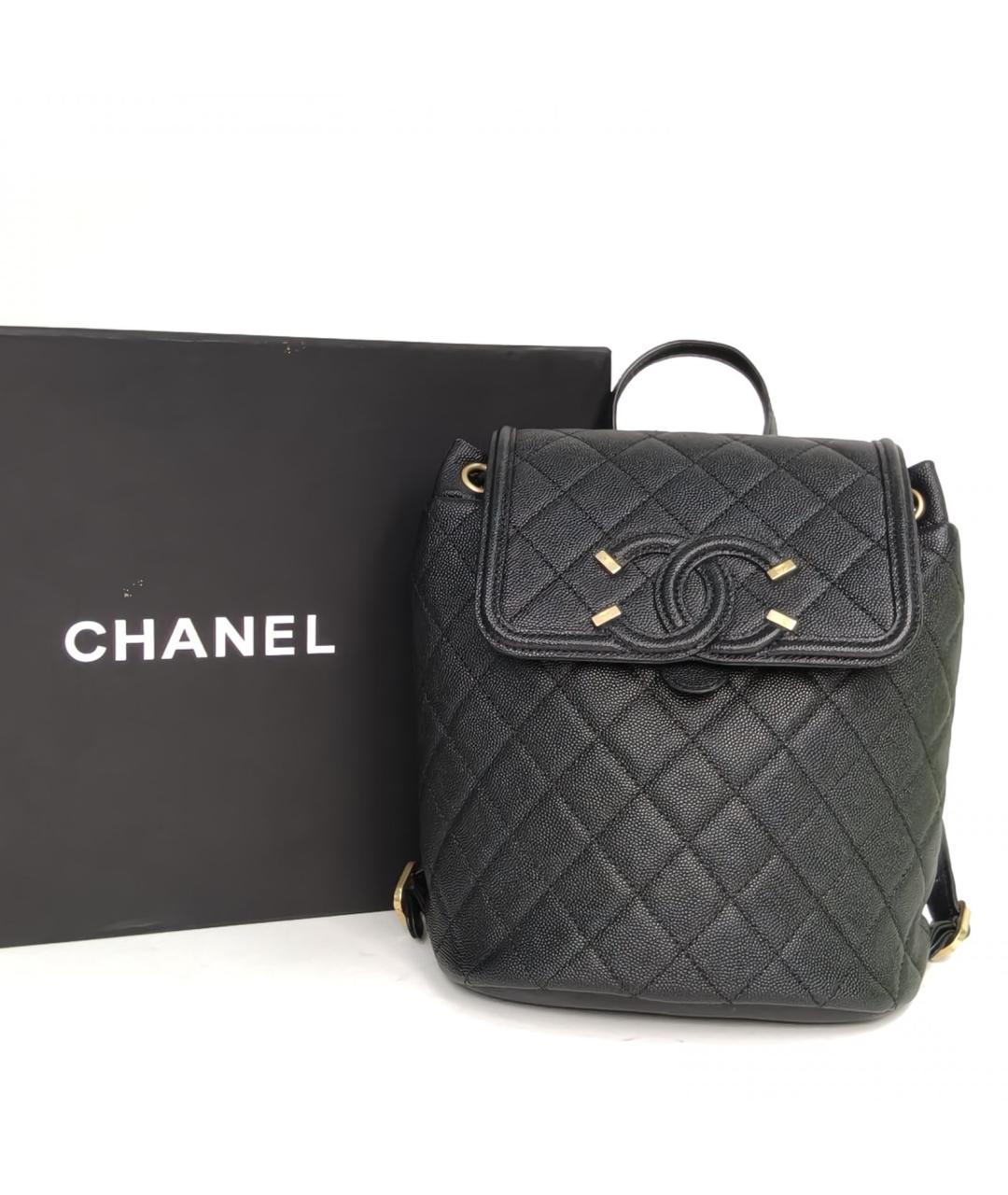 CHANEL Черный кожаный рюкзак, фото 9