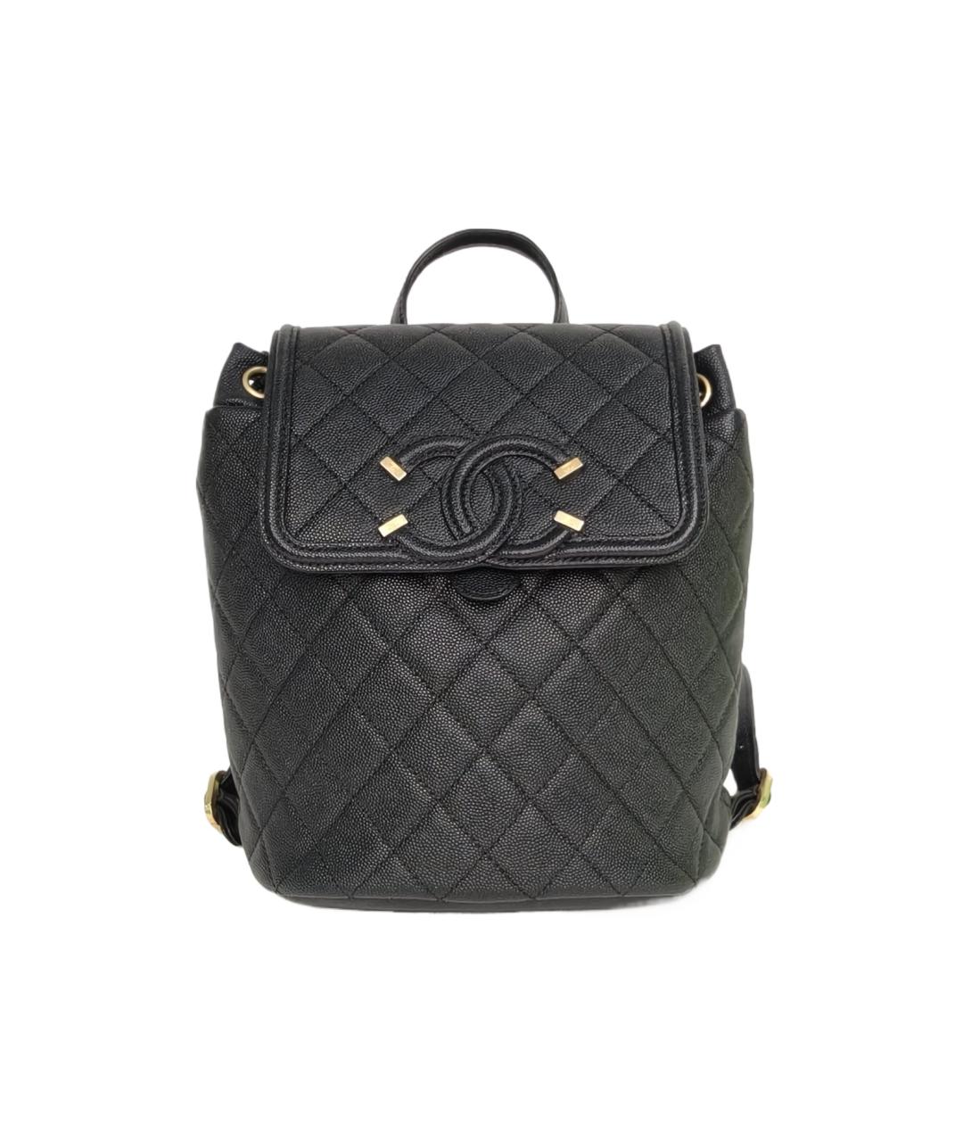 CHANEL Черный кожаный рюкзак, фото 1