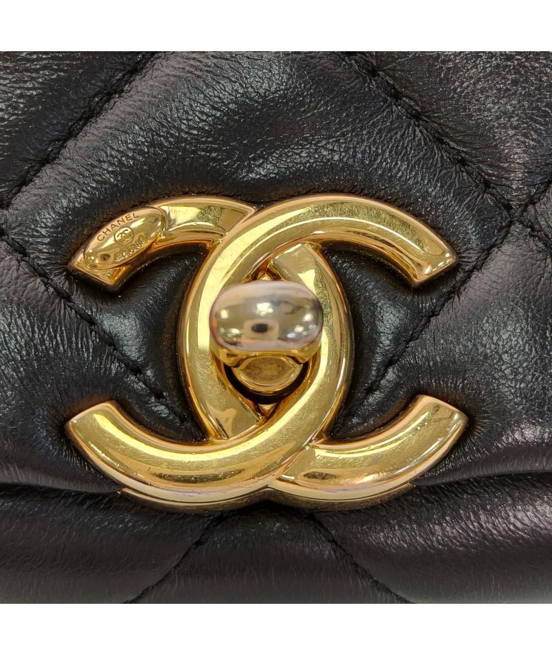 CHANEL Черная кожаная сумка через плечо, фото 7