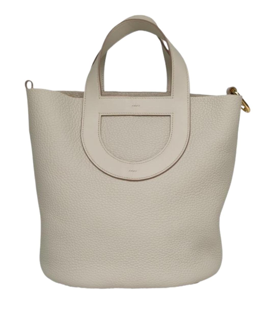 HERMES Бежевая кожаная сумка через плечо, фото 1