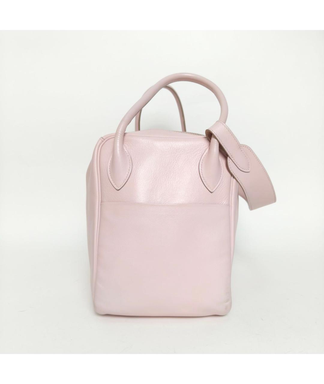 HERMES Розовая кожаная сумка через плечо, фото 5