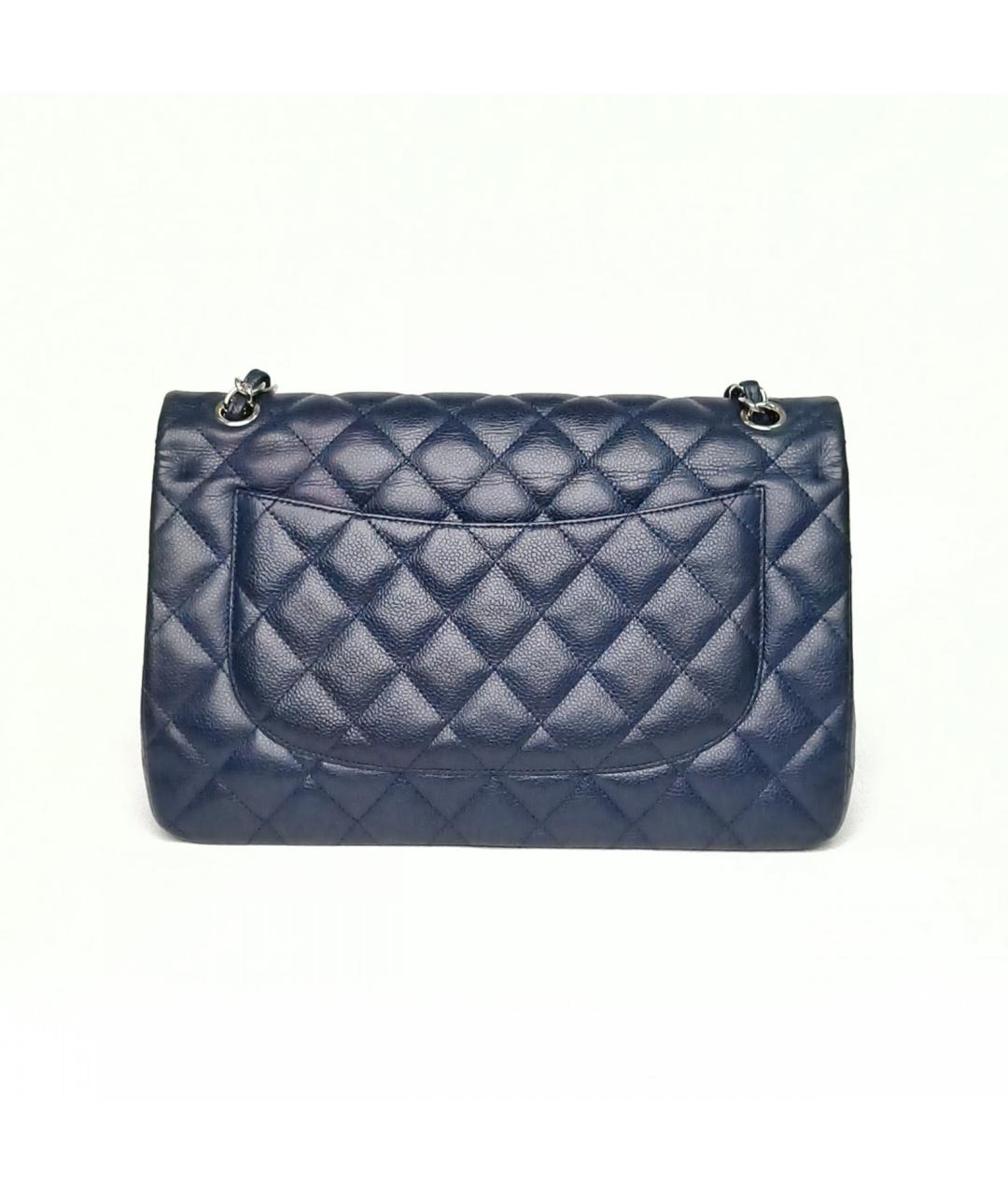 CHANEL Темно-синяя кожаная сумка через плечо, фото 4