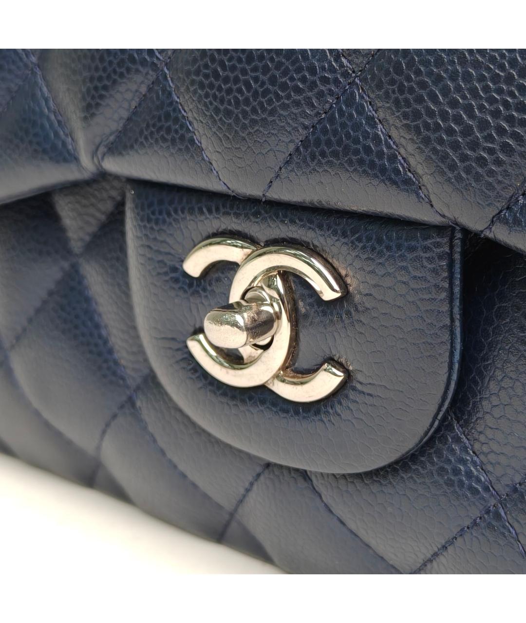 CHANEL Темно-синяя кожаная сумка через плечо, фото 8