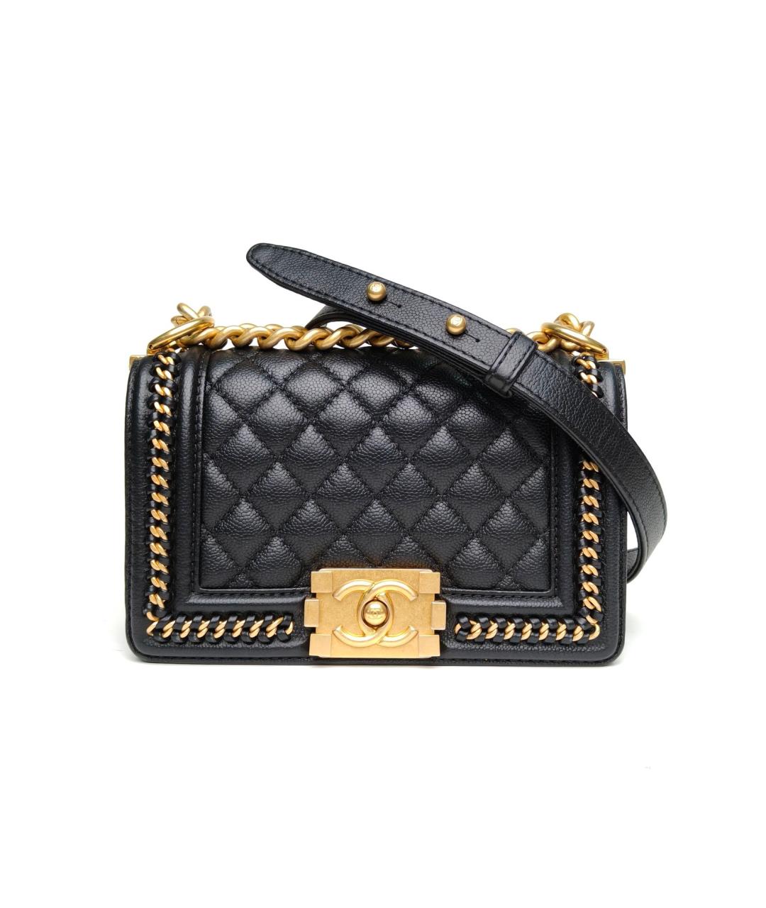 CHANEL Черная кожаная сумка через плечо, фото 2