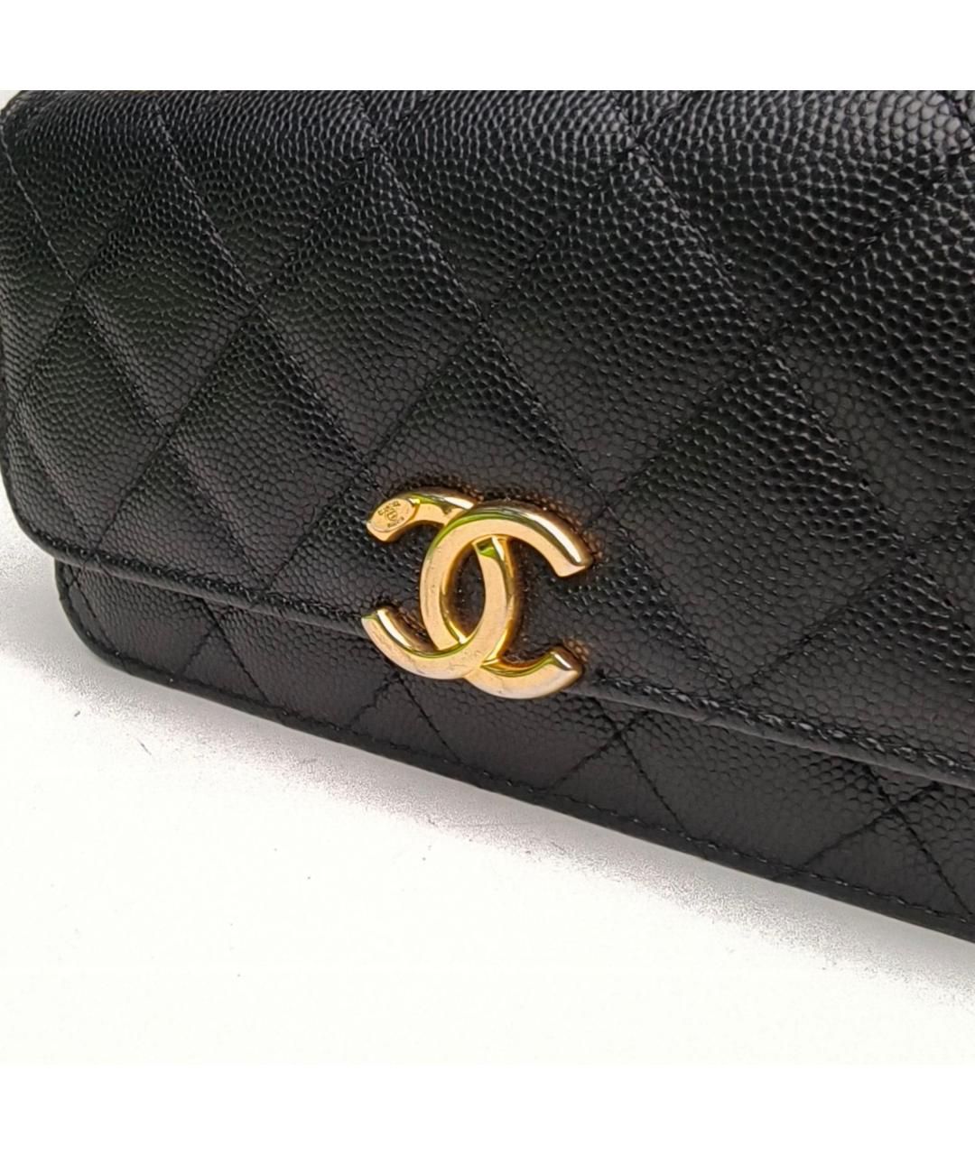 CHANEL Черная кожаная сумка через плечо, фото 6