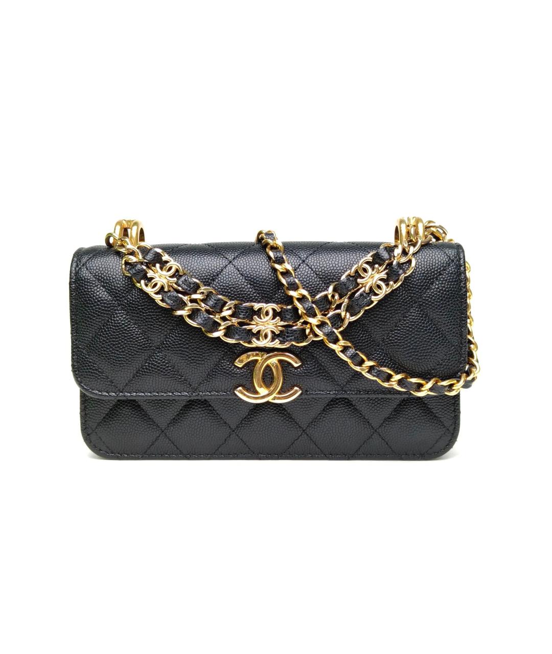 CHANEL Черная кожаная сумка через плечо, фото 2