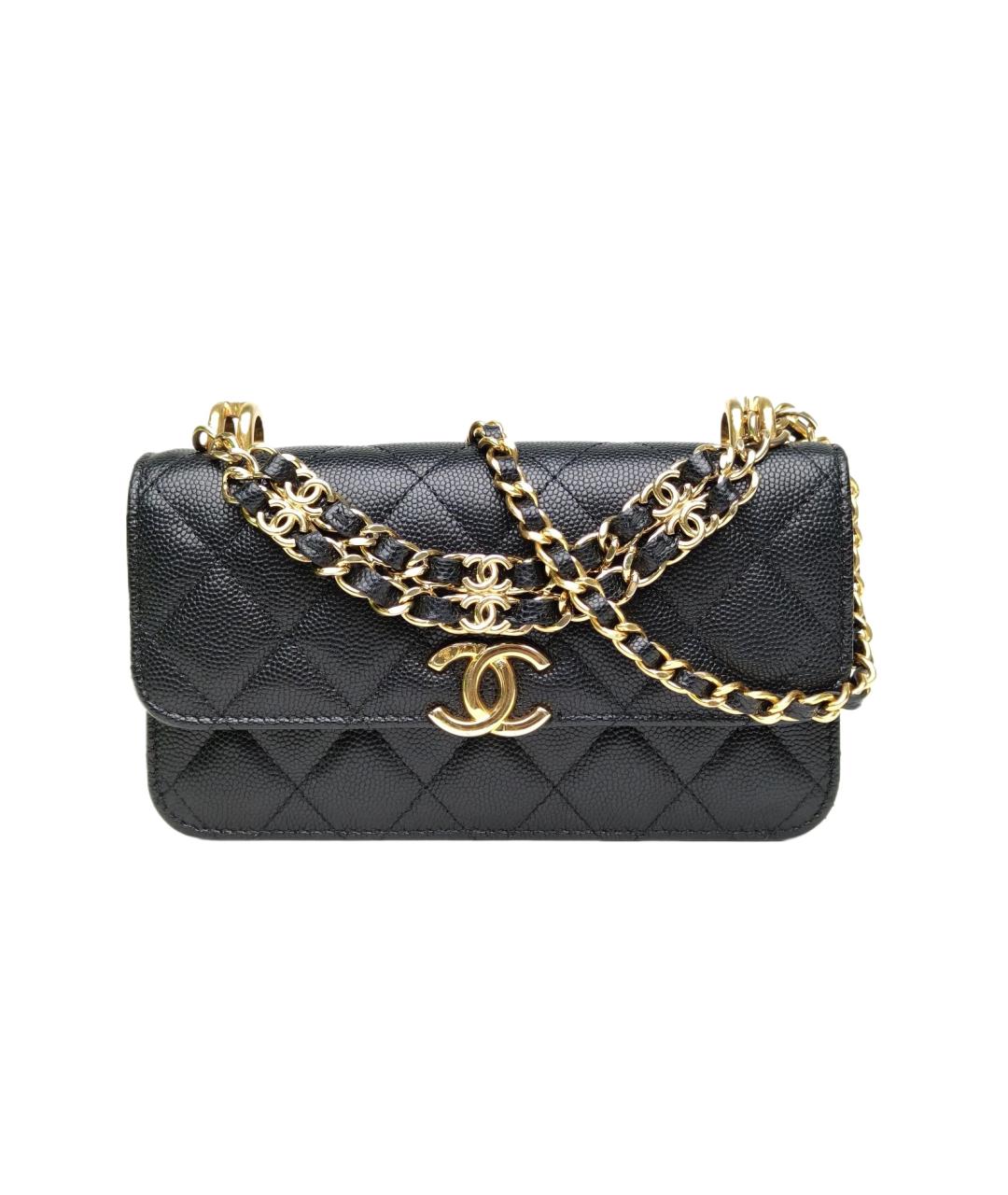 CHANEL Черная кожаная сумка через плечо, фото 1