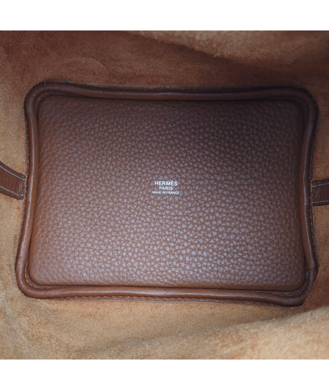 HERMES Коричневая кожаная сумка через плечо, фото 8