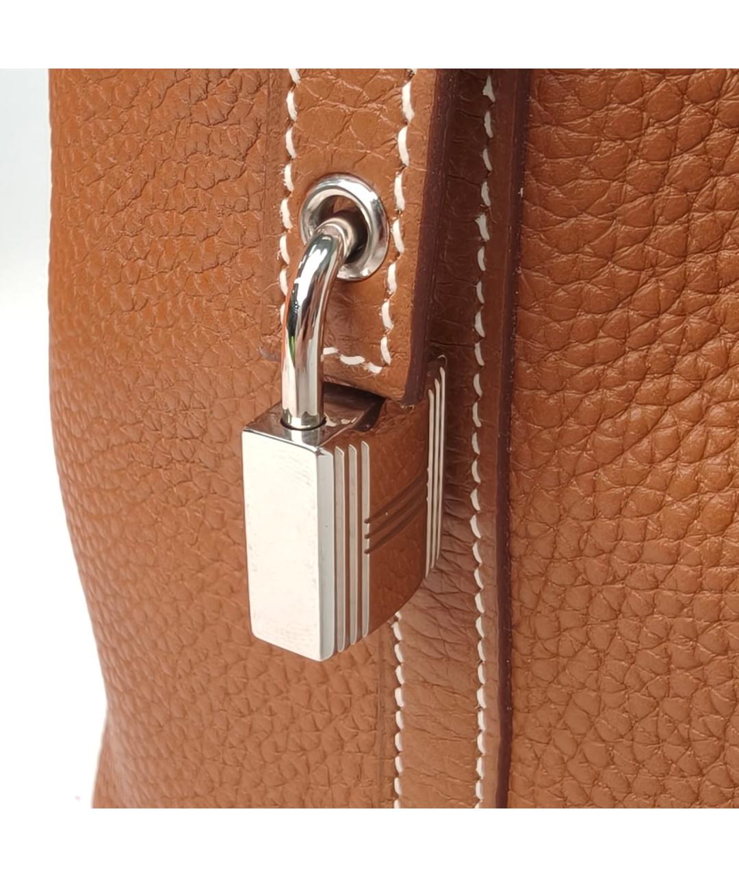 HERMES Коричневая кожаная сумка через плечо, фото 7