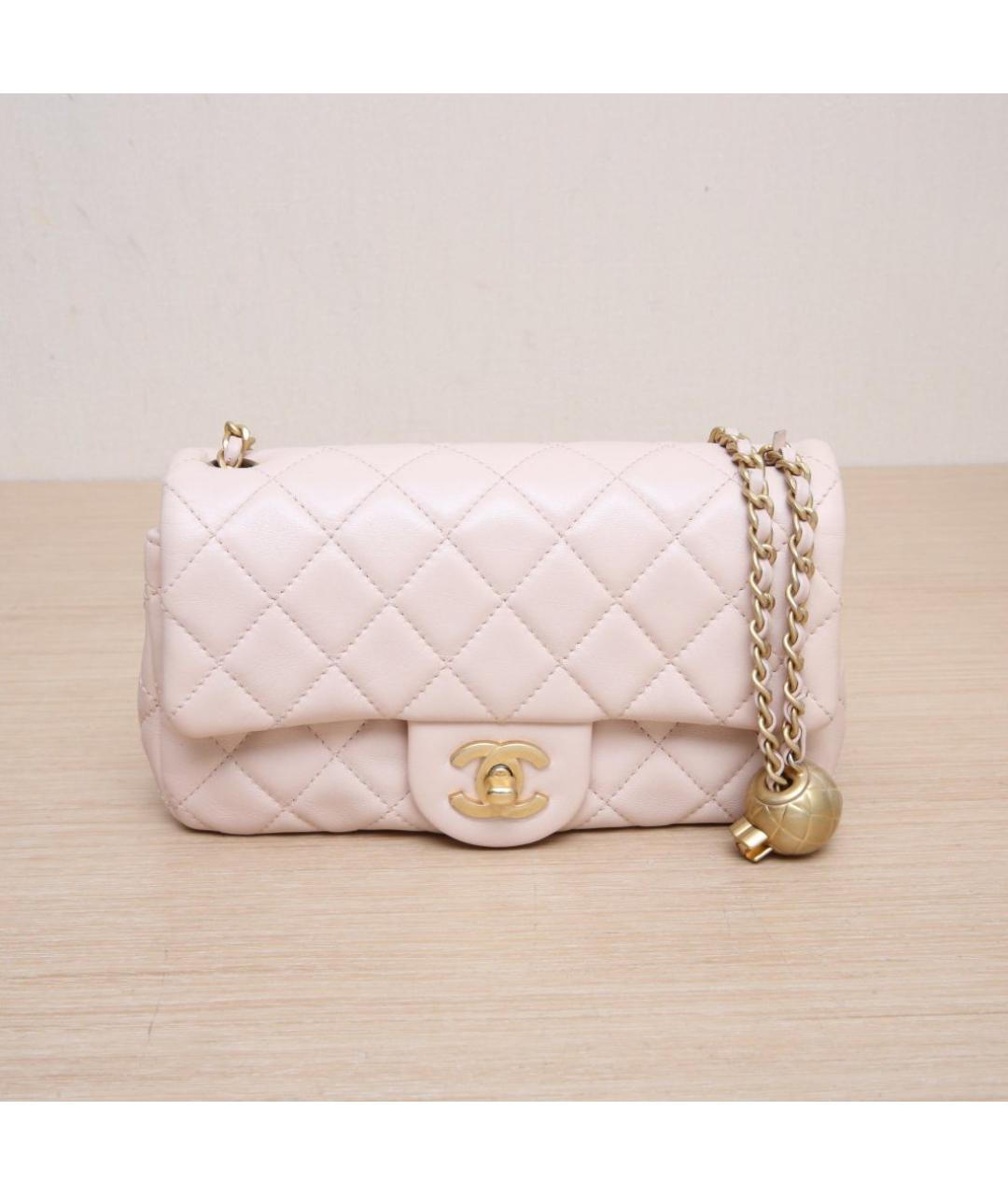 CHANEL Розовая кожаная сумка через плечо, фото 2