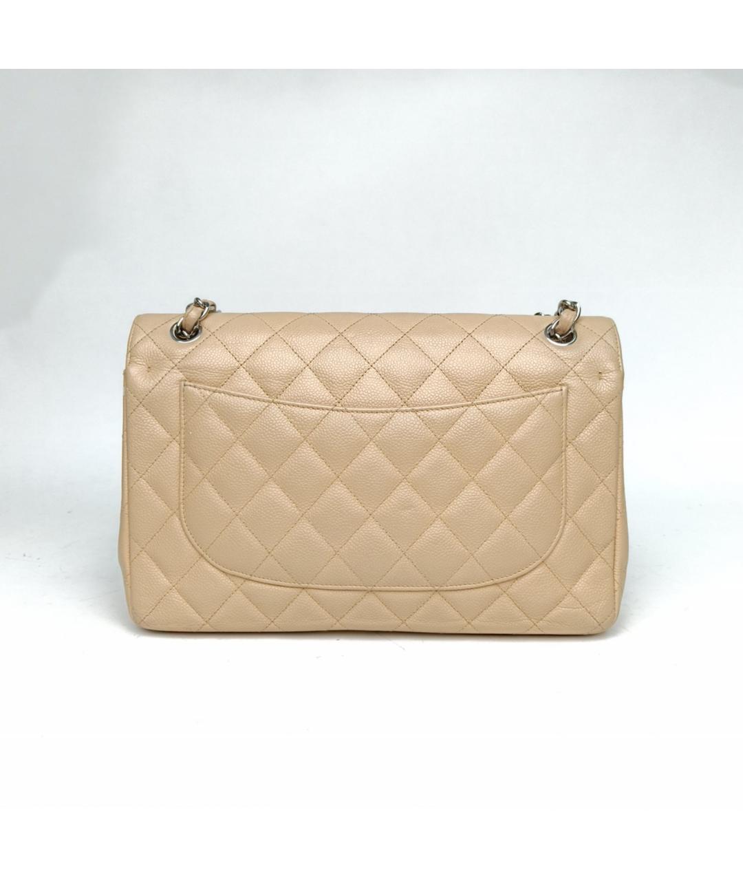 CHANEL Бежевая кожаная сумка через плечо, фото 4