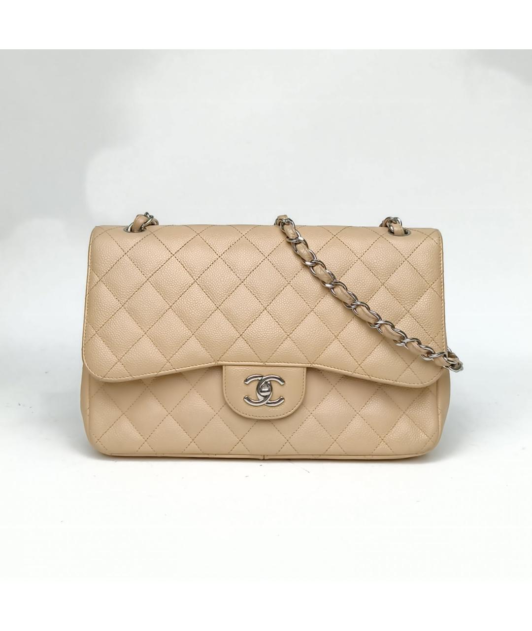 CHANEL Бежевая кожаная сумка через плечо, фото 2