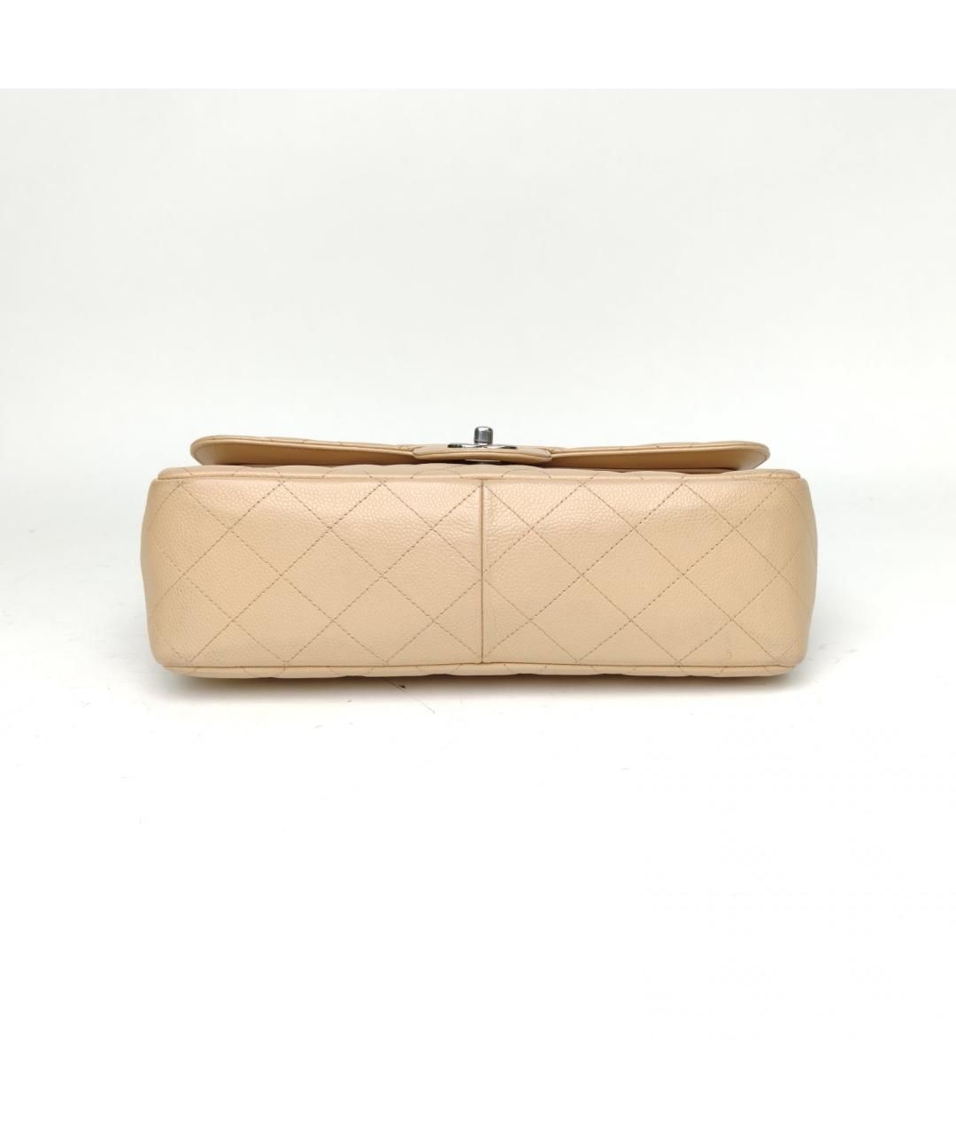 CHANEL Бежевая кожаная сумка через плечо, фото 6