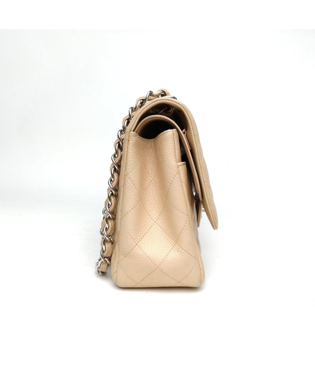 CHANEL Бежевая кожаная сумка через плечо, фото 5