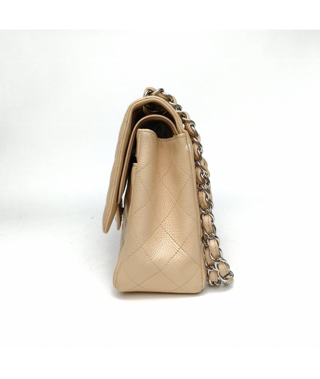CHANEL Бежевая кожаная сумка через плечо, фото 3