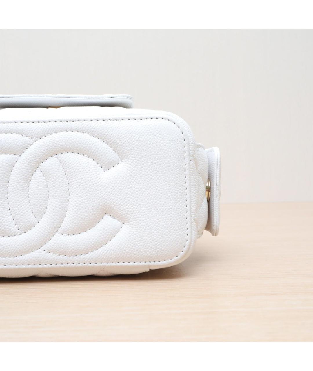 CHANEL Белая кожаная сумка через плечо, фото 9