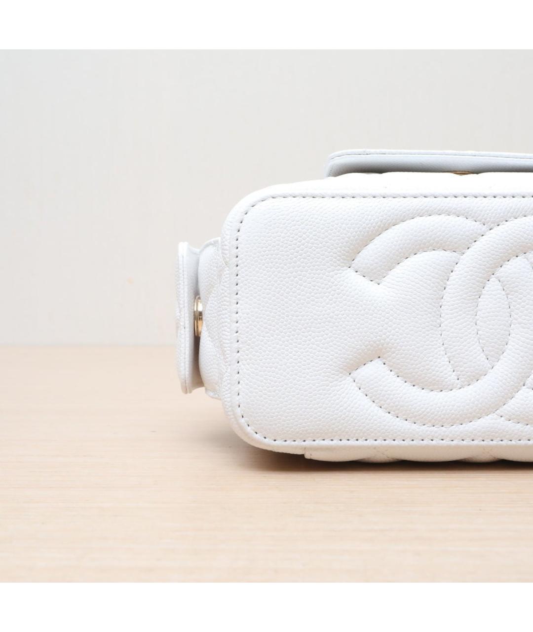 CHANEL Белая кожаная сумка через плечо, фото 8