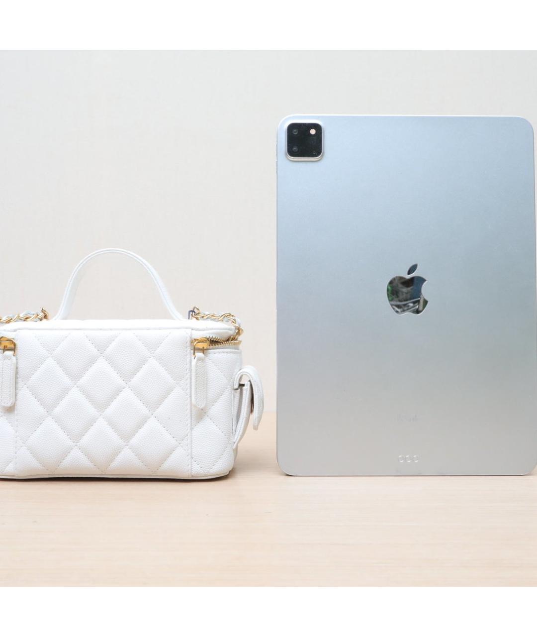 CHANEL Белая кожаная сумка через плечо, фото 7