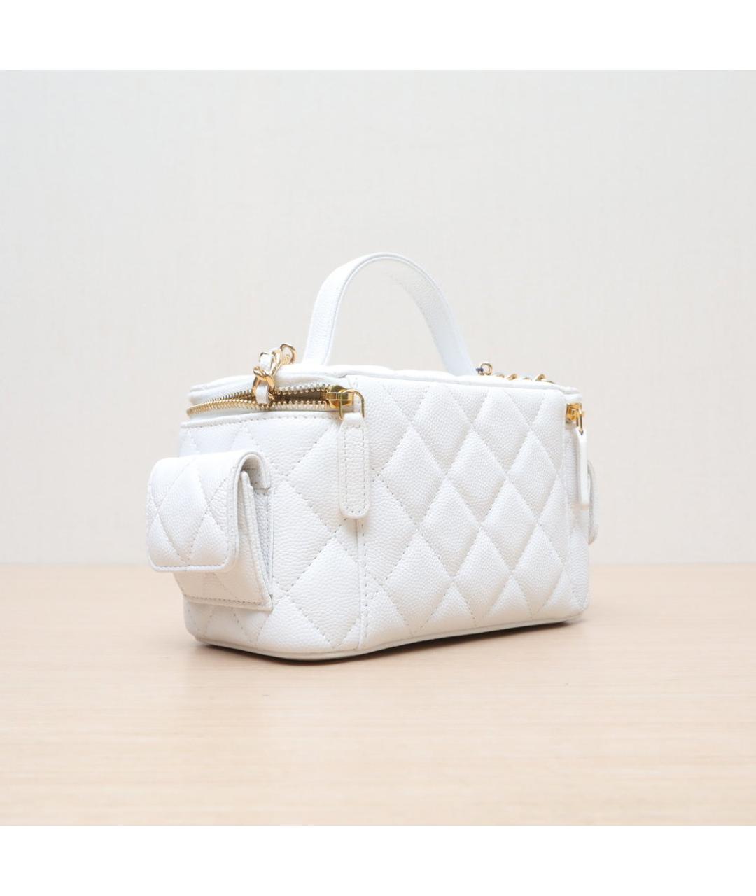 CHANEL Белая кожаная сумка через плечо, фото 6