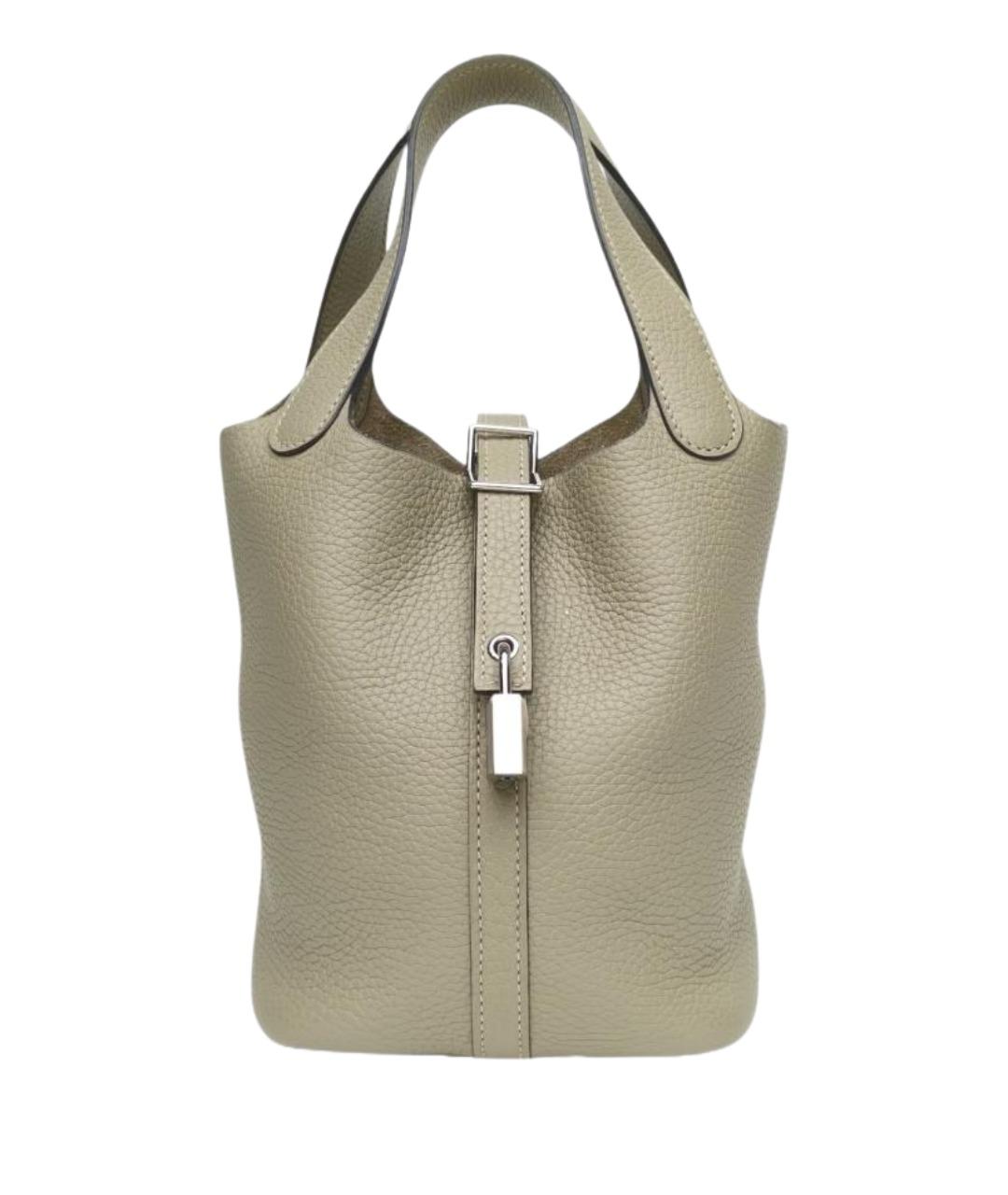 HERMES Серая кожаная сумка через плечо, фото 1