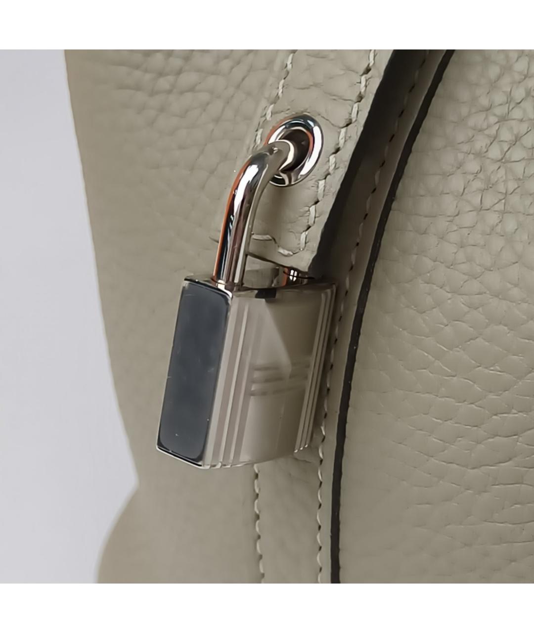 HERMES Серая кожаная сумка через плечо, фото 8