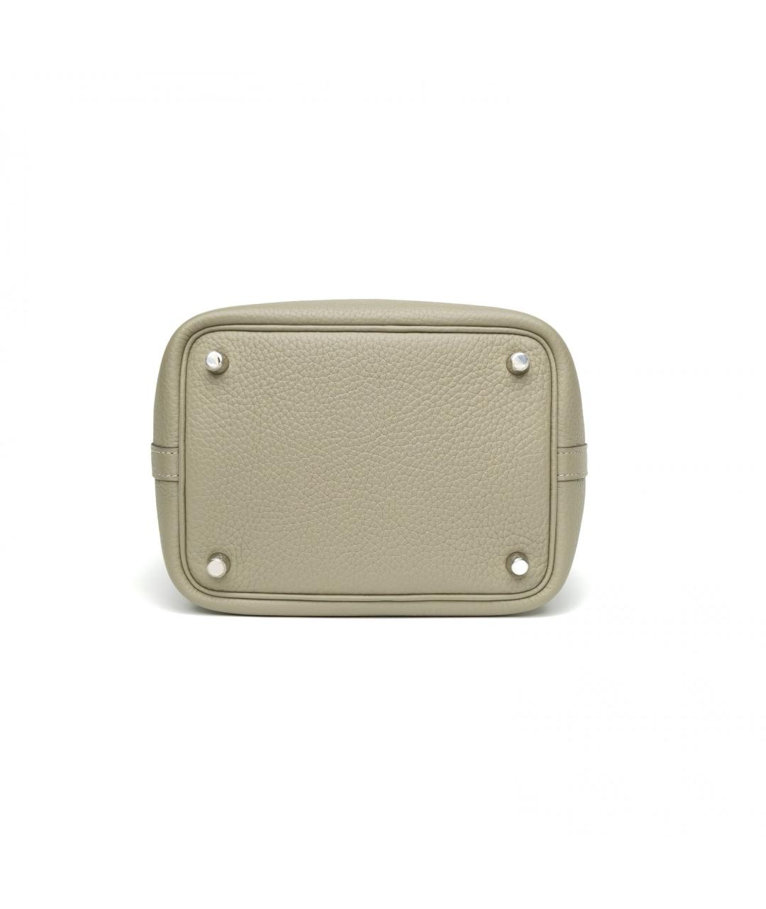 HERMES Серая кожаная сумка через плечо, фото 6