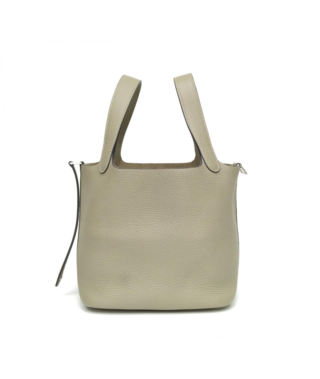 HERMES Серая кожаная сумка через плечо, фото 5