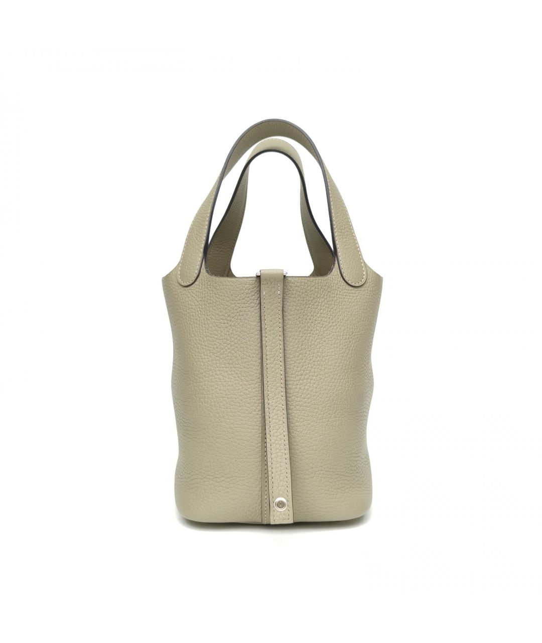 HERMES Серая кожаная сумка через плечо, фото 4