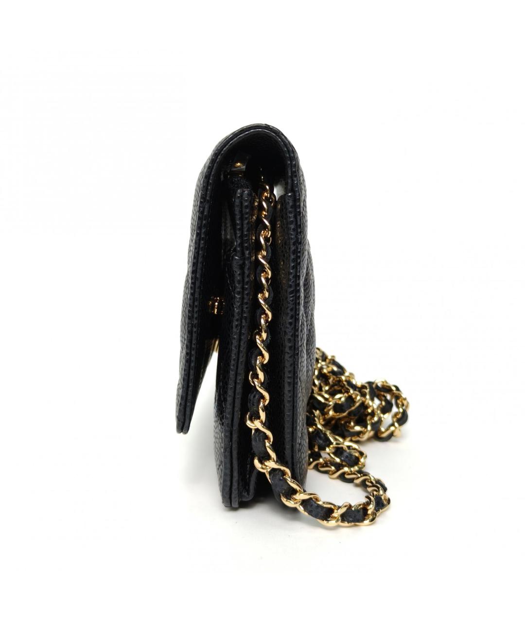 CHANEL Черная кожаная сумка через плечо, фото 5