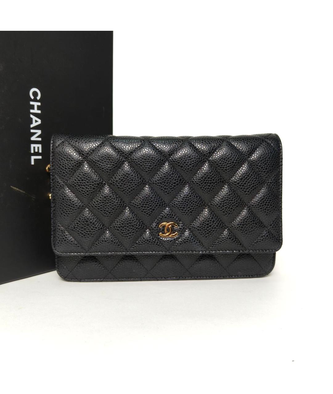 CHANEL Черная кожаная сумка через плечо, фото 9