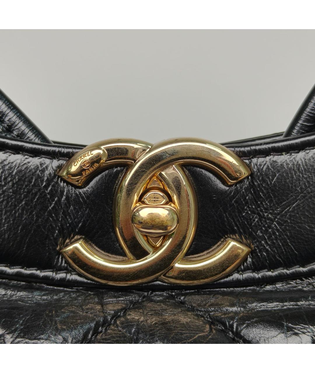 CHANEL Черная кожаная сумка через плечо, фото 7