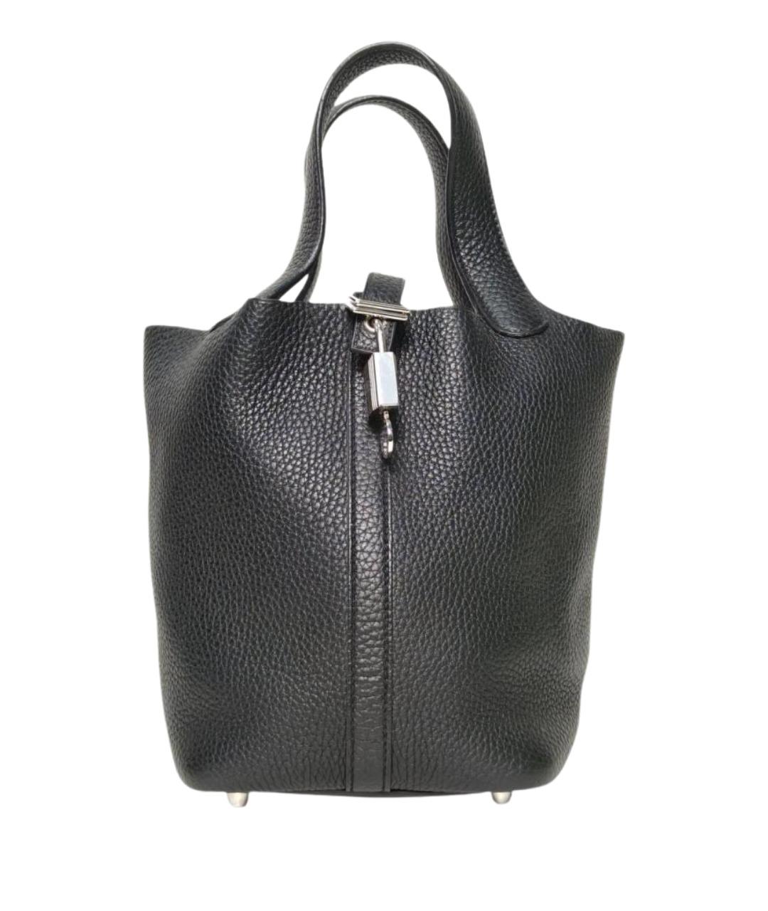 HERMES Черная кожаная сумка через плечо, фото 1