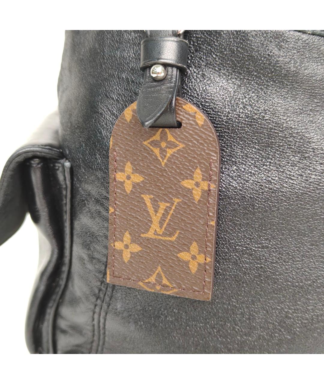 LOUIS VUITTON Черная кожаная сумка через плечо, фото 7