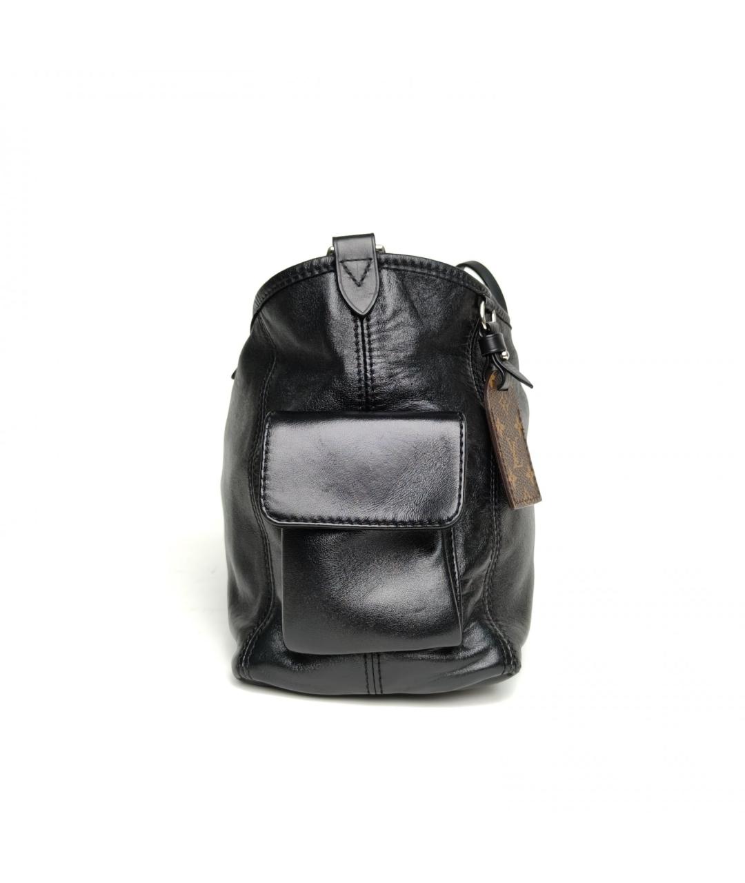 LOUIS VUITTON Черная кожаная сумка через плечо, фото 5