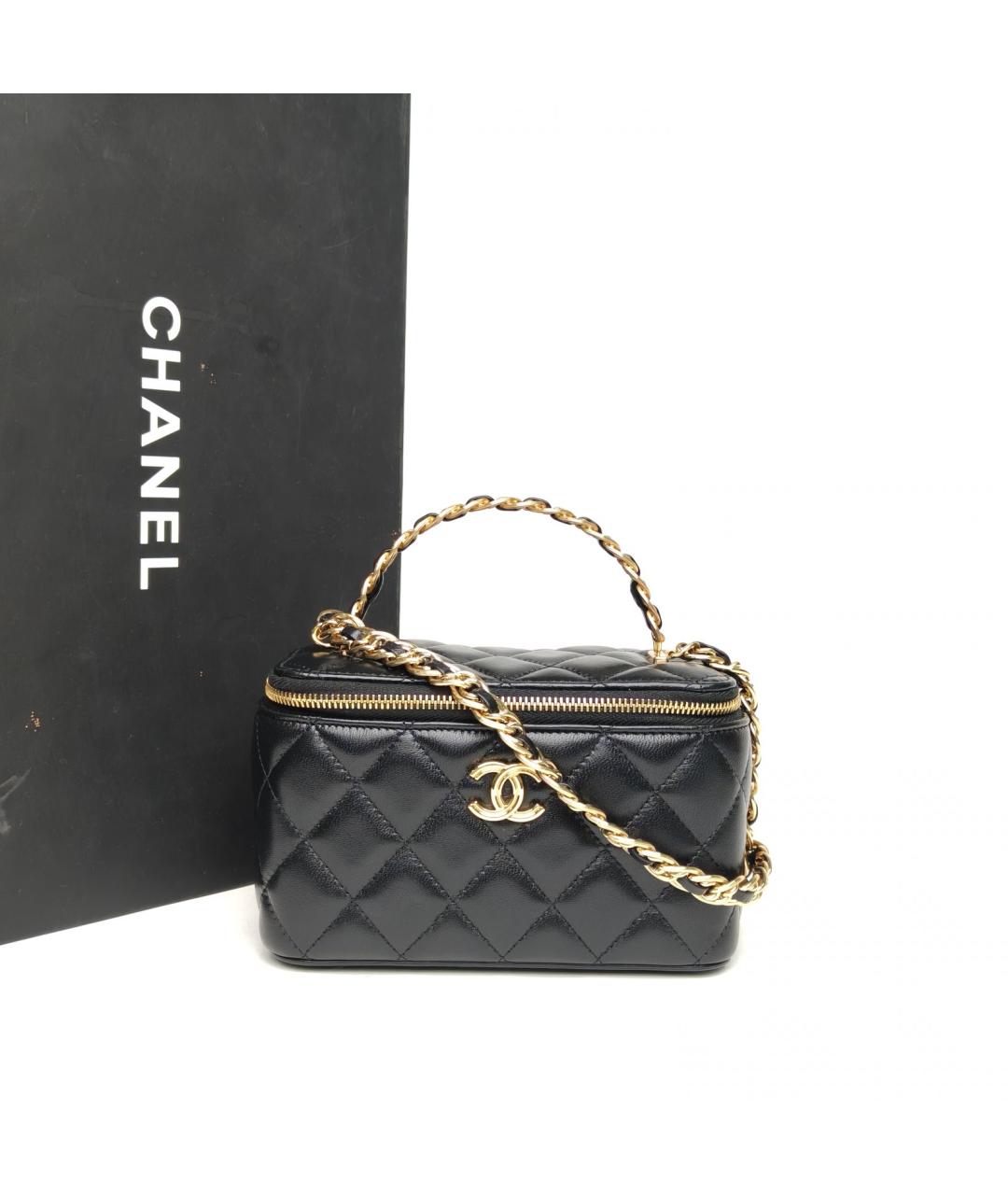 CHANEL Черная кожаная сумка через плечо, фото 6