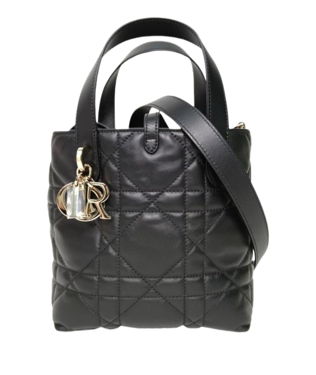 CHRISTIAN DIOR Черная кожаная сумка через плечо, фото 1