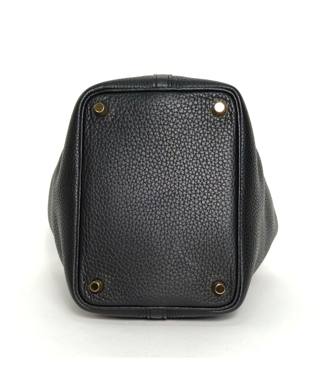 HERMES Черная кожаная сумка с короткими ручками, фото 6