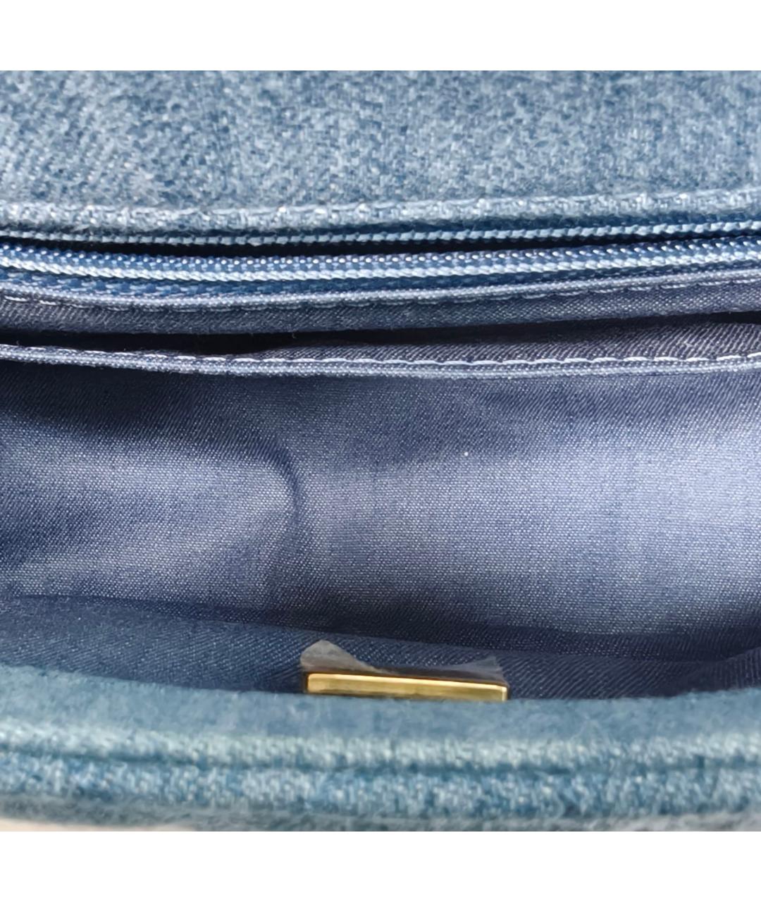 CHANEL Голубая деним сумка через плечо, фото 8